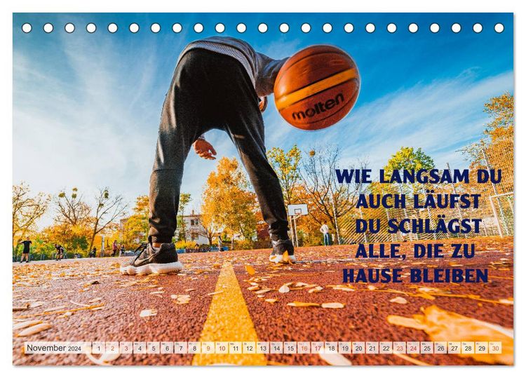 Produktbild: Positive Spr&uuml;che - Motivation und Basketball (Tischkalender 2024 DIN A5 quer), CALVENDO Monatskalender