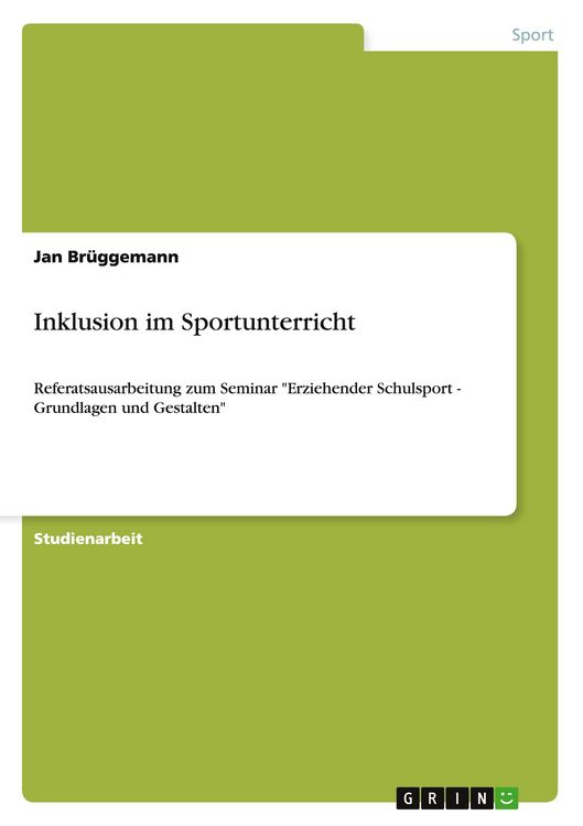 Produktbild: Inklusion im Sportunterricht