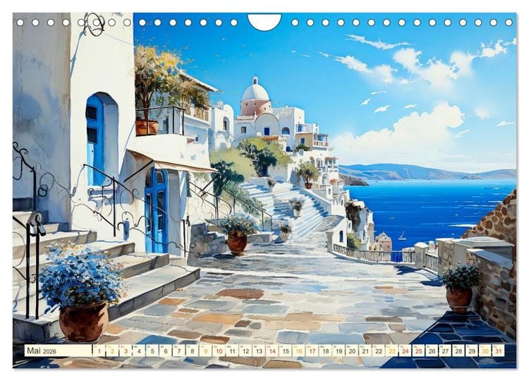 Produktbild: Santorini Inseltr&auml;ume (Wandkalender 2026 DIN A4 quer), CALVENDO Monatskalender