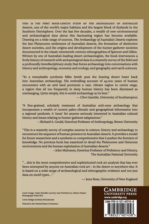 Produktbild: The Archaeology of Australia's Deserts