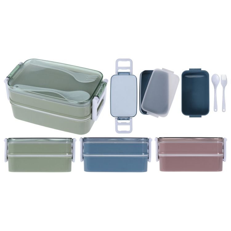 Produktbild: neuetischkultur Lunchbox mit L&ouml;ffel und Gabel, Kunststoff Lunchbox mit L&ouml;ffel und Gabel, Kunststoff