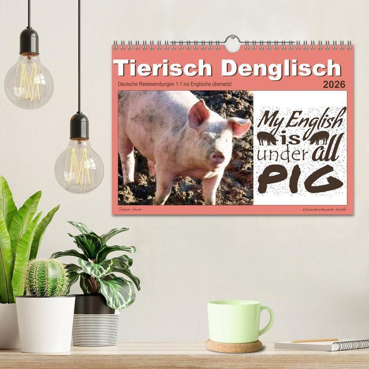 Produktbild: Tierisch Denglisch (Wandkalender 2026 DIN A4 quer), CALVENDO Monatskalender