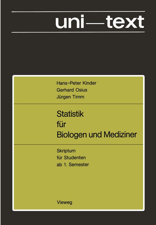 Produktbild: Statistik f&uuml;r Biologen und Mediziner