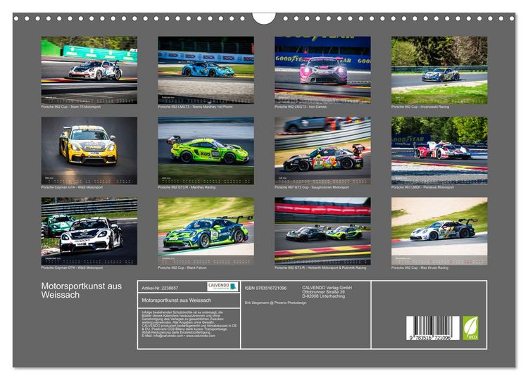 Produktbild: Motorsportkunst aus Weissach (Wandkalender 2026 DIN A3 quer), CALVENDO Monatskalender