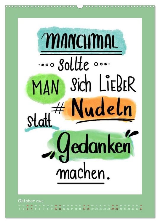 Produktbild: Nachgedacht-Spr&uuml;che und Zitate (Wandkalender 2026 DIN A2 hoch), CALVENDO Monatskalender
