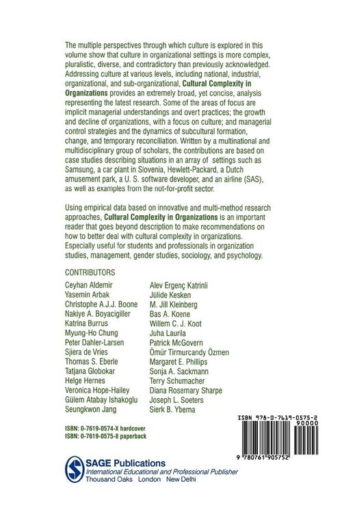 Produktbild: Cultural Complexity in Organizations