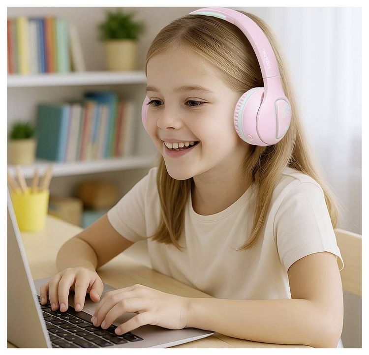 Produktbild: LogiLink BT0073P On Ear Headset Bluetooth&reg;, kabelgebunden Rosa, Hellblau Faltbar, Lautst&auml;rkebegrenzung