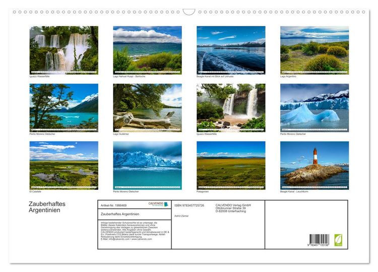 Produktbild: Zauberhaftes Argentinien (Wandkalender 2026 DIN A2 quer), CALVENDO Monatskalender