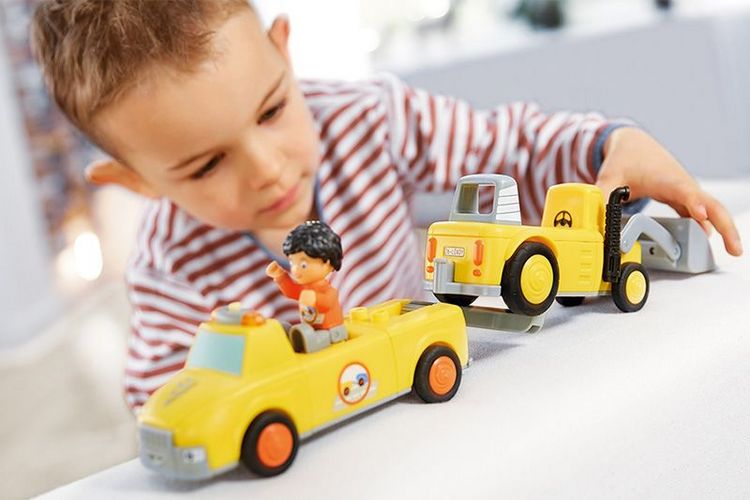 Produktbild: SIKU 0123 - Toddys Chris Carry, Abschleppwagen mit Figur, Click&Play