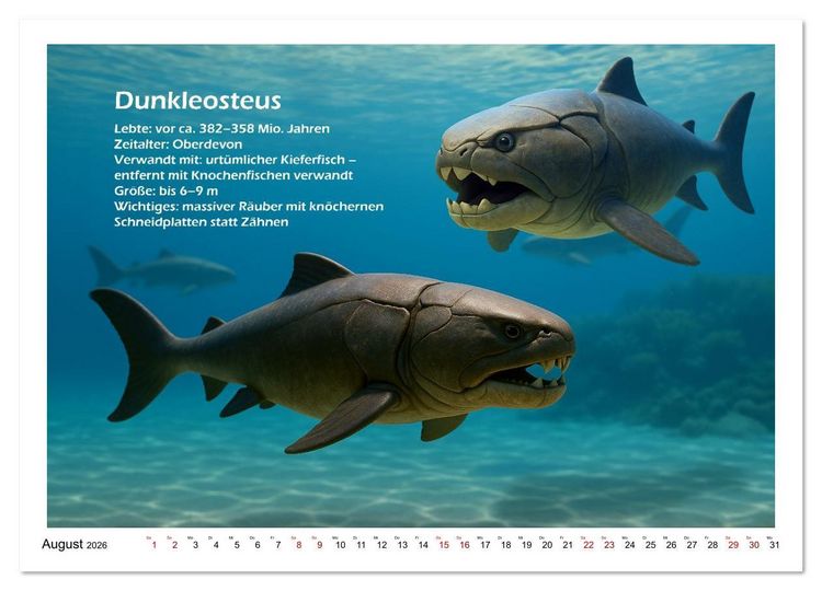 Produktbild: Urige Meerestiere pr&auml;historisch und seltsam (Wandkalender 2026 DIN A3 quer), CALVENDO Monatskalender