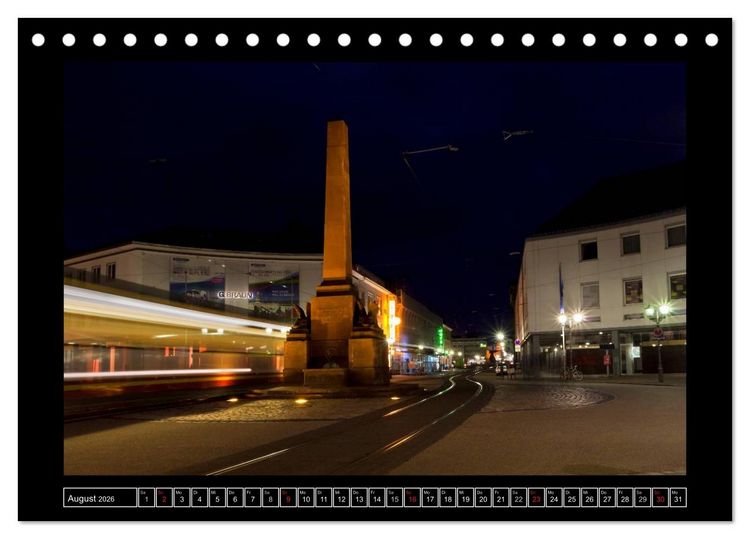 Produktbild: Karlsruhe Tag und Nacht (Tischkalender 2026 DIN A5 quer), CALVENDO Monatskalender