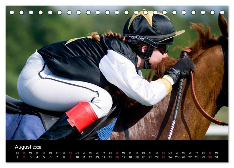 Produktbild: Faszination Galopprennen in Baden-Baden (Tischkalender 2026 DIN A5 quer), CALVENDO Monatskalender