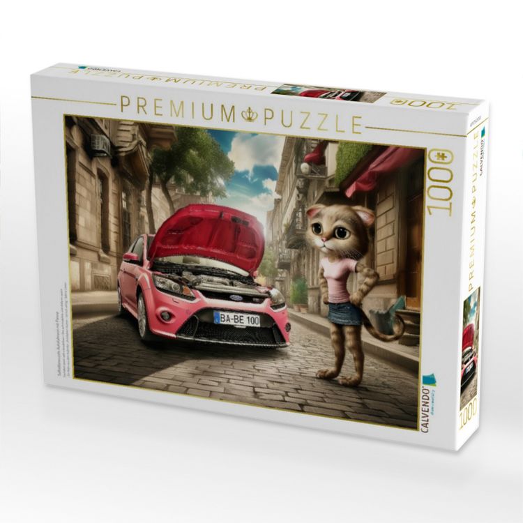 Produktbild: CALVENDO Puzzle Selbstbewusste Autofahrerin mit Panne | 1000 Teile Lege-Gr&ouml;&szlig;e 64x48cm Foto-Puzzle f&uuml;r gl&uuml;ckliche Stunden