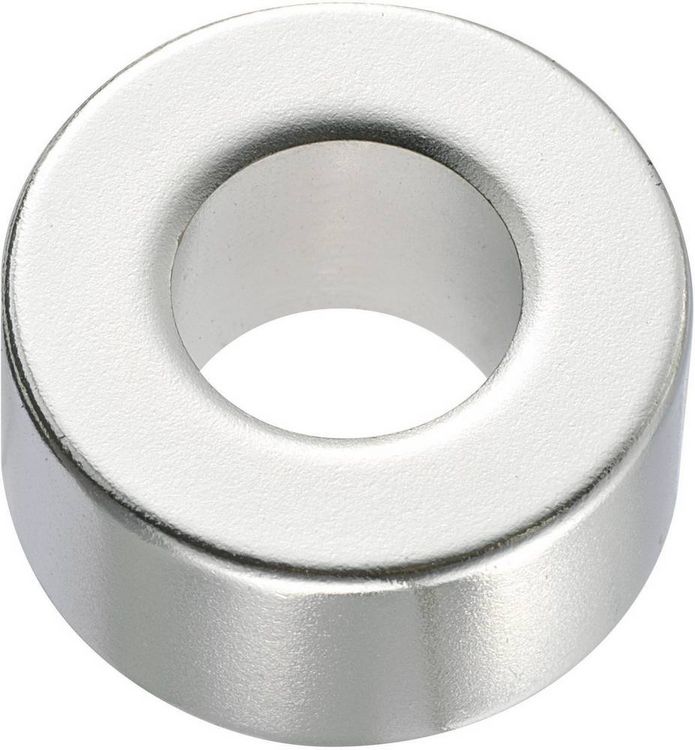 Produktbild: TRU COMPONENTS 506012 Permanent-Magnet Ring (&Oslash; x H) 20 mm x 10 mm N45 1.33 - 1.37 T Grenztemperatur (max.): 80 &deg;C