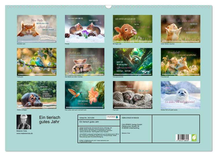 Produktbild: Ein tierisch gutes Jahr (Wandkalender 2026 DIN A2 quer), CALVENDO Monatskalender