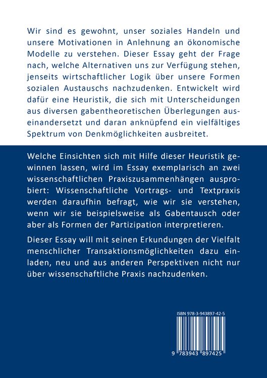 Produktbild: Wissenschaft als Gabentausch?