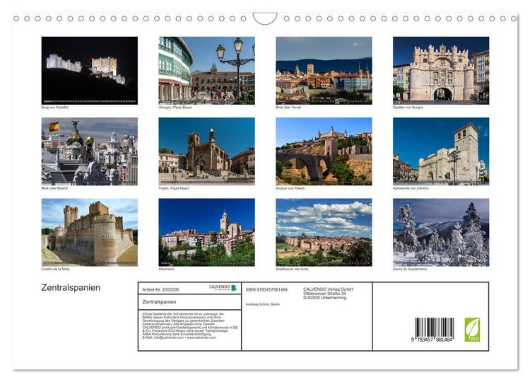 Produktbild: Zentralspanien (Wandkalender 2026 DIN A3 quer), CALVENDO Monatskalender