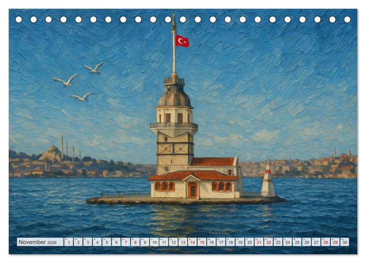 Produktbild: Sehenswertes in Istanbul - Die Sprache der Farben (Tischkalender 2026 DIN A5 quer), CALVENDO Monatskalender