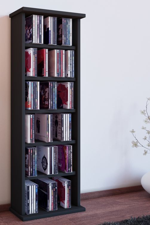 Produktbild: Holz CD DVD Stand Regal Schrank St&auml;nder Vostan