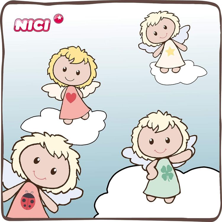 Produktbild: NICI 34552 - Schl&uuml;sselanh&auml;nger Schutzengel mit Marienk&auml;fer Ich besch&uuml;tz dich, Gl&uuml;cksbringer, blau, 7 cm
