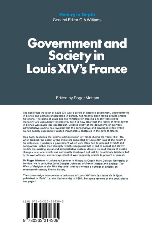 Produktbild: Government and Society in Louis XIV's France