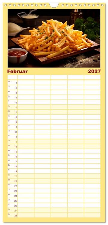 Produktbild: Familienplaner 2027 - Fastfood &Auml;sthetik mit 5 Spalten (Wandkalender, 21 x 45 cm) CALVENDO