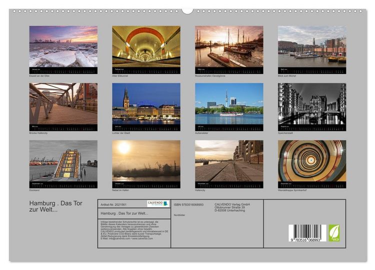 Produktbild: Hamburg . Das Tor zur Welt... (hochwertiger Premium Wandkalender 2026 DIN A2 quer), Kunstdruck in Hochglanz