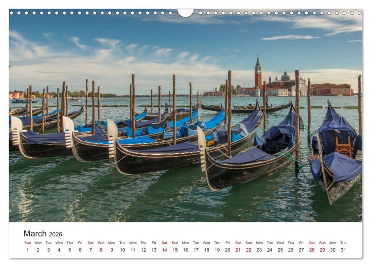 Produktbild: Romantic colors in Venice (Wall Calendar 2026 DIN A3 landscape), CALVENDO 12 Month Wall Calendar