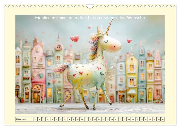 Produktbild: Einhornzauber. Liebliche Unicorn-Weisheiten (Wandkalender 2026 DIN A3 quer), CALVENDO Monatskalender
