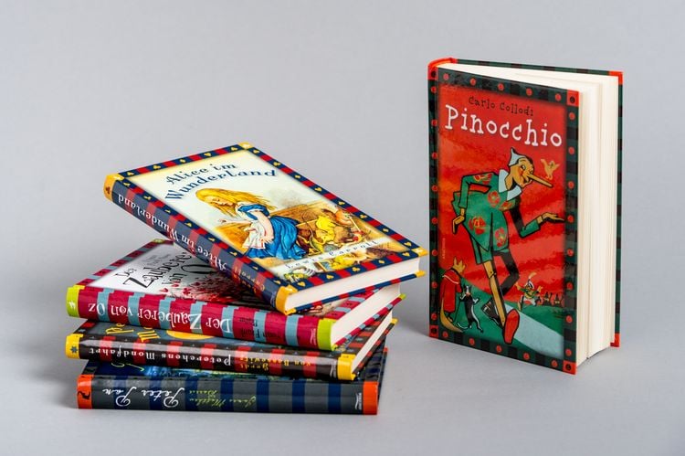 Produktbild: Die sch&ouml;nsten Kinderbuchklassiker: Peter Pan - Peterchens Mondfahrt - Der Zauberer von Oz - Alice im Wunderland - Pinocchio (5 B&auml;nde in Kassette)