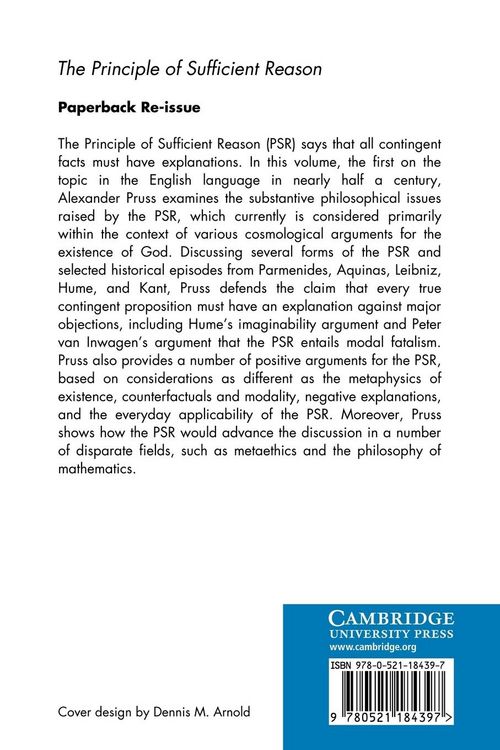 Produktbild: The Principle of Sufficient Reason