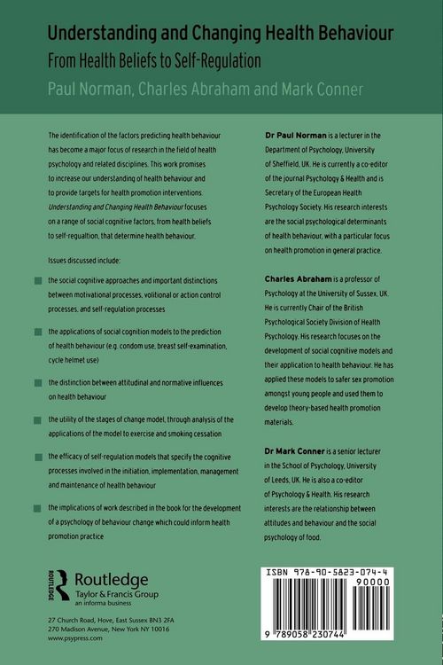 Produktbild: Understanding and Changing Health Behaviour