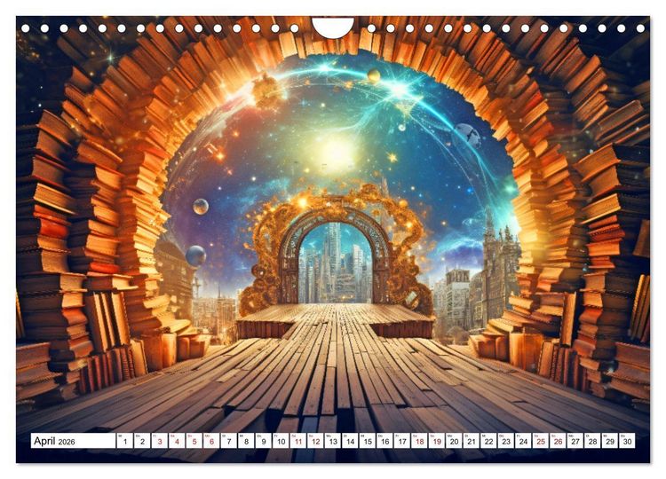 Produktbild: Mystische Welten - Mit B&uuml;chern die Grenzen der Phantasie erweitern (Wandkalender 2026 DIN A4 quer), CALVENDO Monatskalender