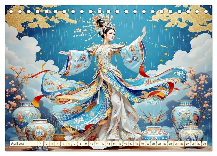 Produktbild: Rhythmus der chinesischen Anmut (Tischkalender 2026 DIN A5 quer), CALVENDO Monatskalender