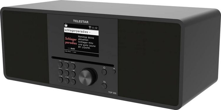 Produktbild: Telestar TOP 300 Schwarz Internet CD-Radio Internet, DAB+, UKW USB, WLAN, Internetradio, DAB+, CD, Bluetooth&reg;, AUX Inkl. Fernbedienung Schwarz