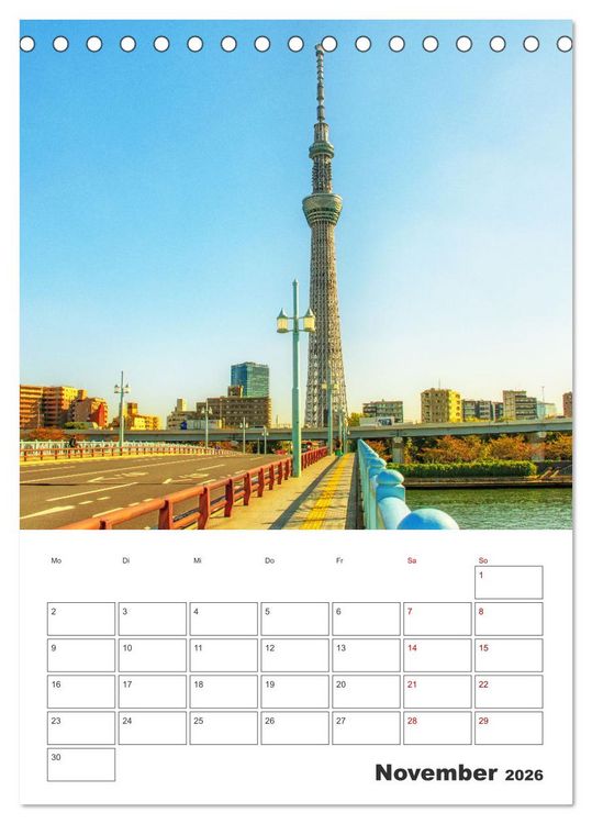 Produktbild: Tokio - Reiseplaner (Tischkalender 2026 DIN A5 hoch), CALVENDO Monatskalender