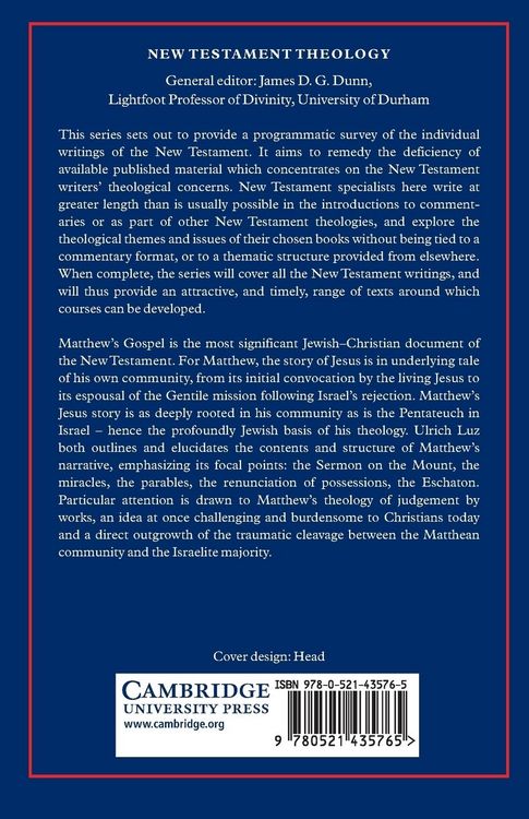 Produktbild: The Theology of the Gospel of Matthew