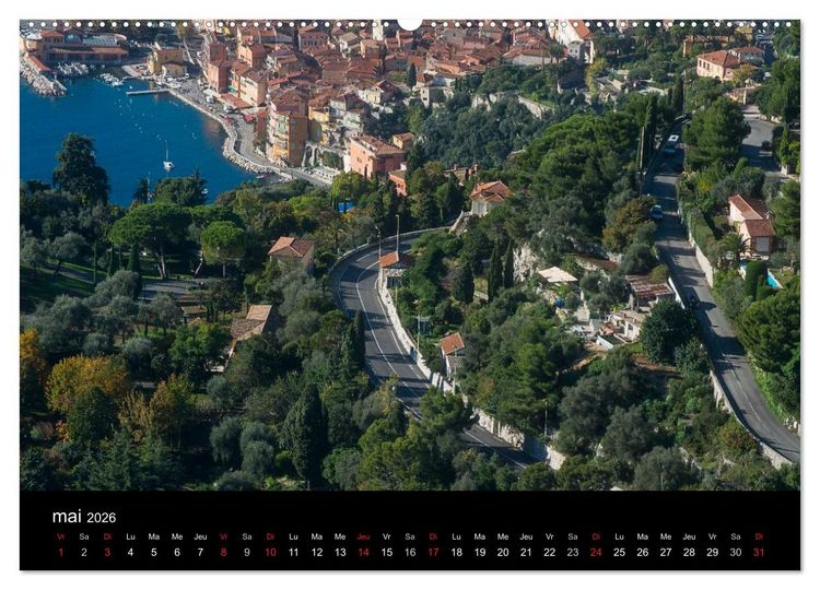 Produktbild: C&ocirc;te d'Azur entre Mer et Montagne (Calendrier mural 2026 DIN A2 vertical) calendrier de bureau