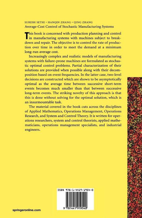 Produktbild: Average-Cost Control of Stochastic Manufacturing Systems