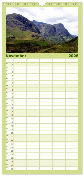 Produktbild: Familienplaner 2026 - Western Highlands - Schottland mit 5 Spalten (Wandkalender, 21 x 45 cm) CALVENDO