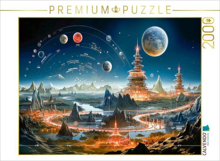 Produktbild: CALVENDO Puzzle Benachbarte Welten umkreisen sich | 2000 Teile Lege-Gr&ouml;&szlig;e 90x67cm Foto-Puzzle f&uuml;r gl&uuml;ckliche Stunden