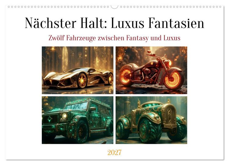 Produktbild: N&auml;chster Halt: Luxus Fantasien (Wandkalender 2027 DIN A2 quer), CALVENDO Monatskalender