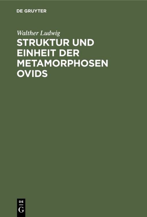 Produktbild: Struktur und Einheit der Metamorphosen Ovids