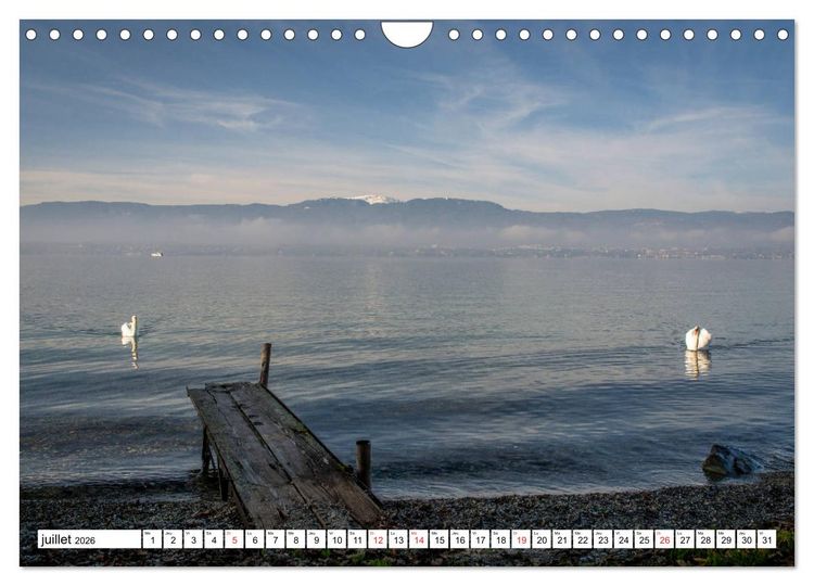 Produktbild: Entre France et Suisse, le lac L&eacute;man (Calendrier mural 2026 DIN A4 vertical), CALVENDO calendrier mensuel