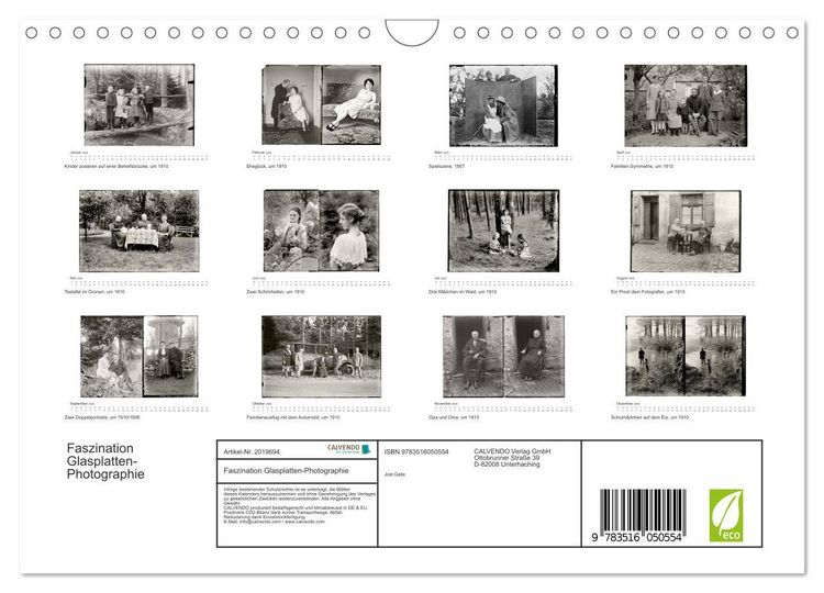 Produktbild: Faszination Glasplatten-Photographie (Wandkalender 2026 DIN A4 quer), CALVENDO Monatskalender
