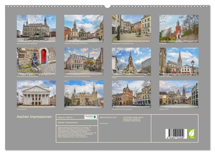 Produktbild: Aachen Impressionen (hochwertiger Premium Wandkalender 2026 DIN A2 quer), Kunstdruck in Hochglanz