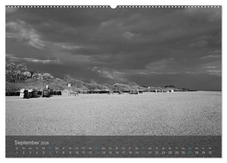 Produktbild: Seest&uuml;cke. Schwarzwei&szlig;e Nordseeimpressionen 2026 (hochwertiger Premium Wandkalender 2026 DIN A2 quer), Kunstdruck in Hochglanz