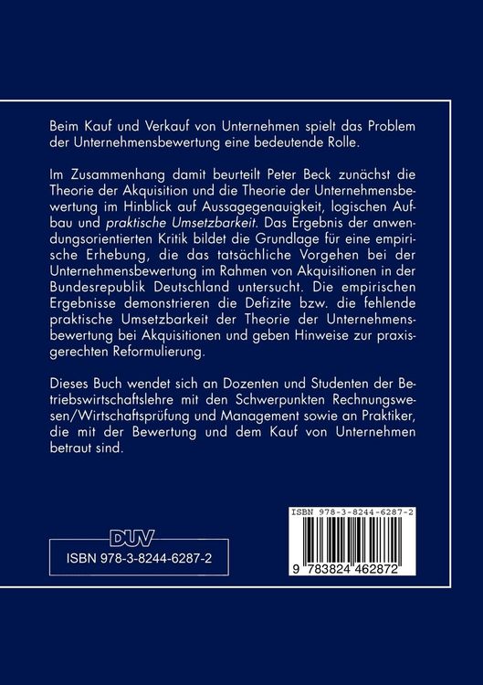 Produktbild: Unternehmensbewertung bei Akquisitionen