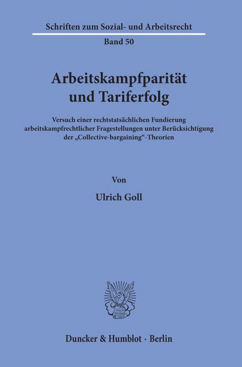 Produktbild: Arbeitskampfparit&auml;t und Tariferfolg.