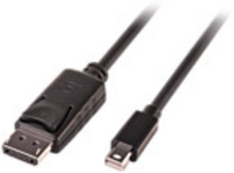 Produktbild: LINDY Mini-DisplayPort / DisplayPort Adapterkabel Mini DisplayPort Stecker, DisplayPort Stecker 3.00m Schwarz 41647